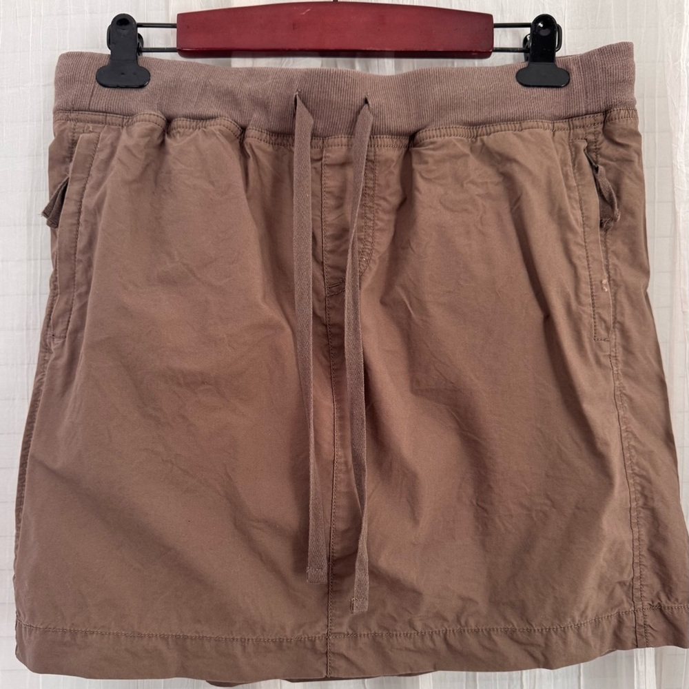 LOFT. Ann Taylor. 100% cotton! Casual Brown Skirt with Drawstring Waist
